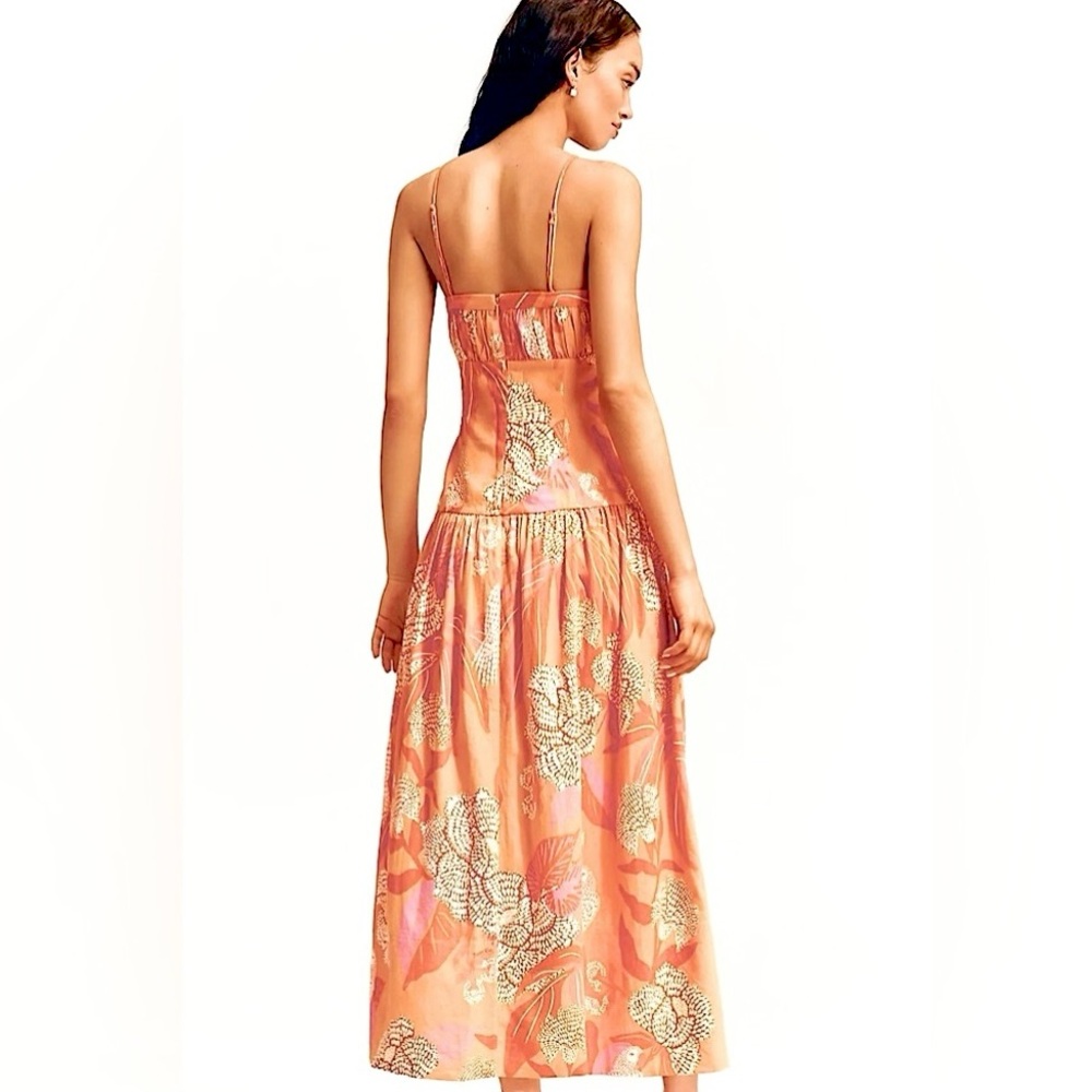 FARM Rio x Anthropologie Linen Blend Strapless Drop-Waist Maxi Dress Size XL - Picture 15 of 16